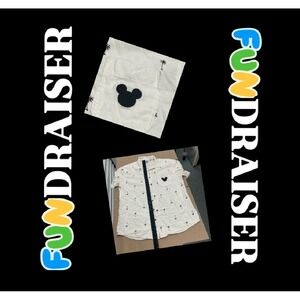 Disney Mickey Mouse Hawaiian Palm Trees Button Shirt‎ Size Medium M Junk Food